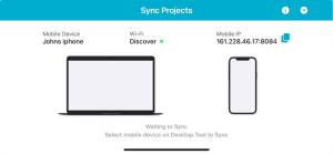 Click to enlarge the screenshot of the Discover Mobile WiFi Sync